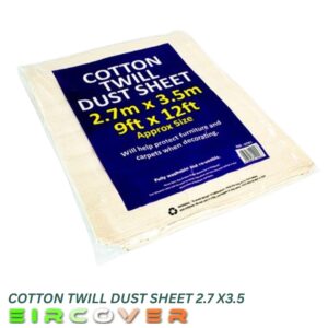Cotton twill dust sheet 2.7m x 3.5m ( 9' x 12')