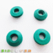 Green plastic eyelets