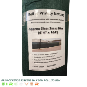 Privacy Netting Green - 2m x 50m (6'5" x 164') 170gsm